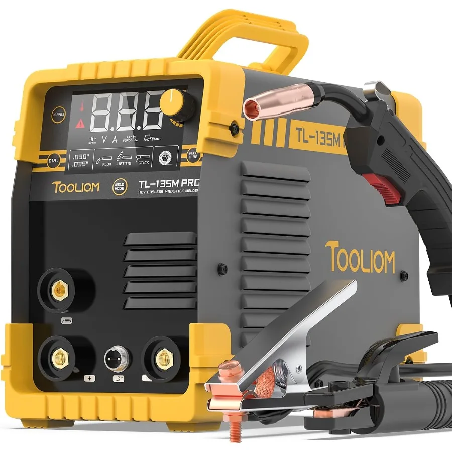 135A Gasless Flux Core MIG Welder 110V 3in1 Welding Machine with IGBT DC Inverter and LCD Display for Efficient and Versatile W