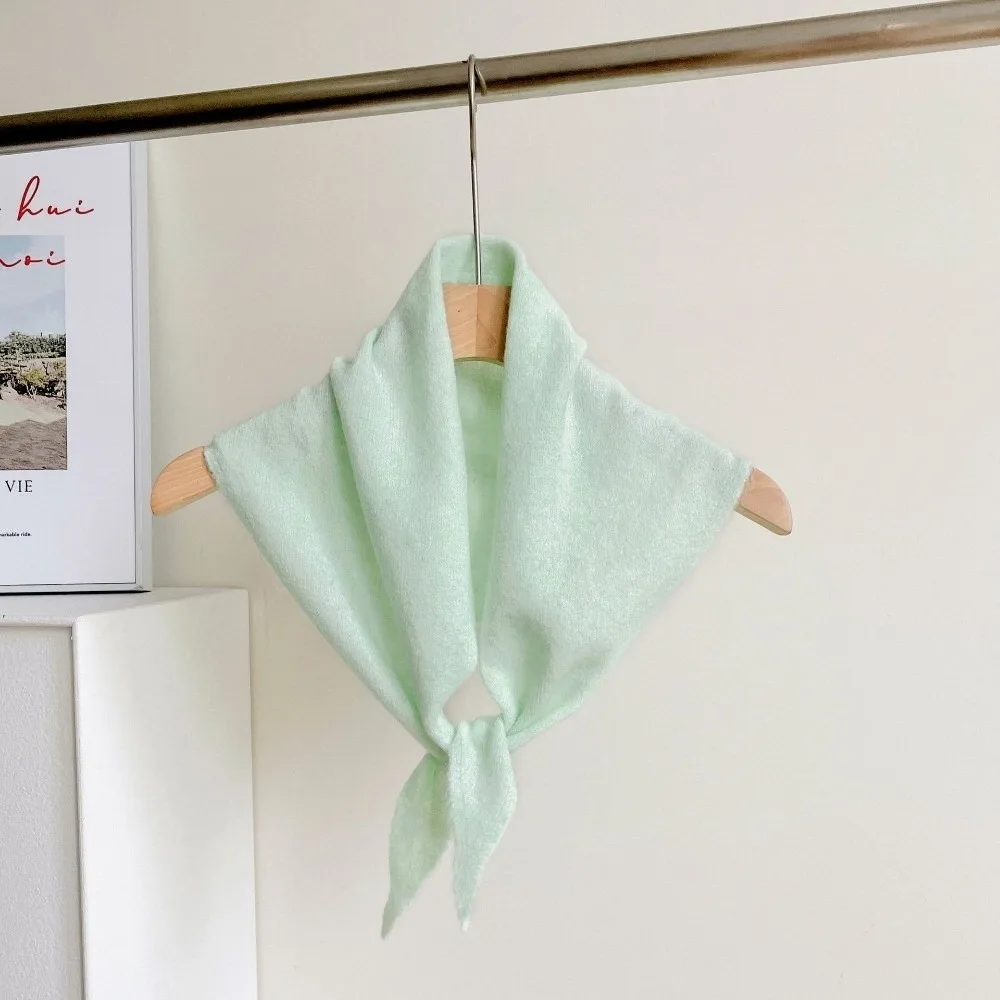 

New Solid Color Knitted Triangular Scarf Multi-functional Windproof Headscarf Coldproof Imitation Wool Shawl Gift