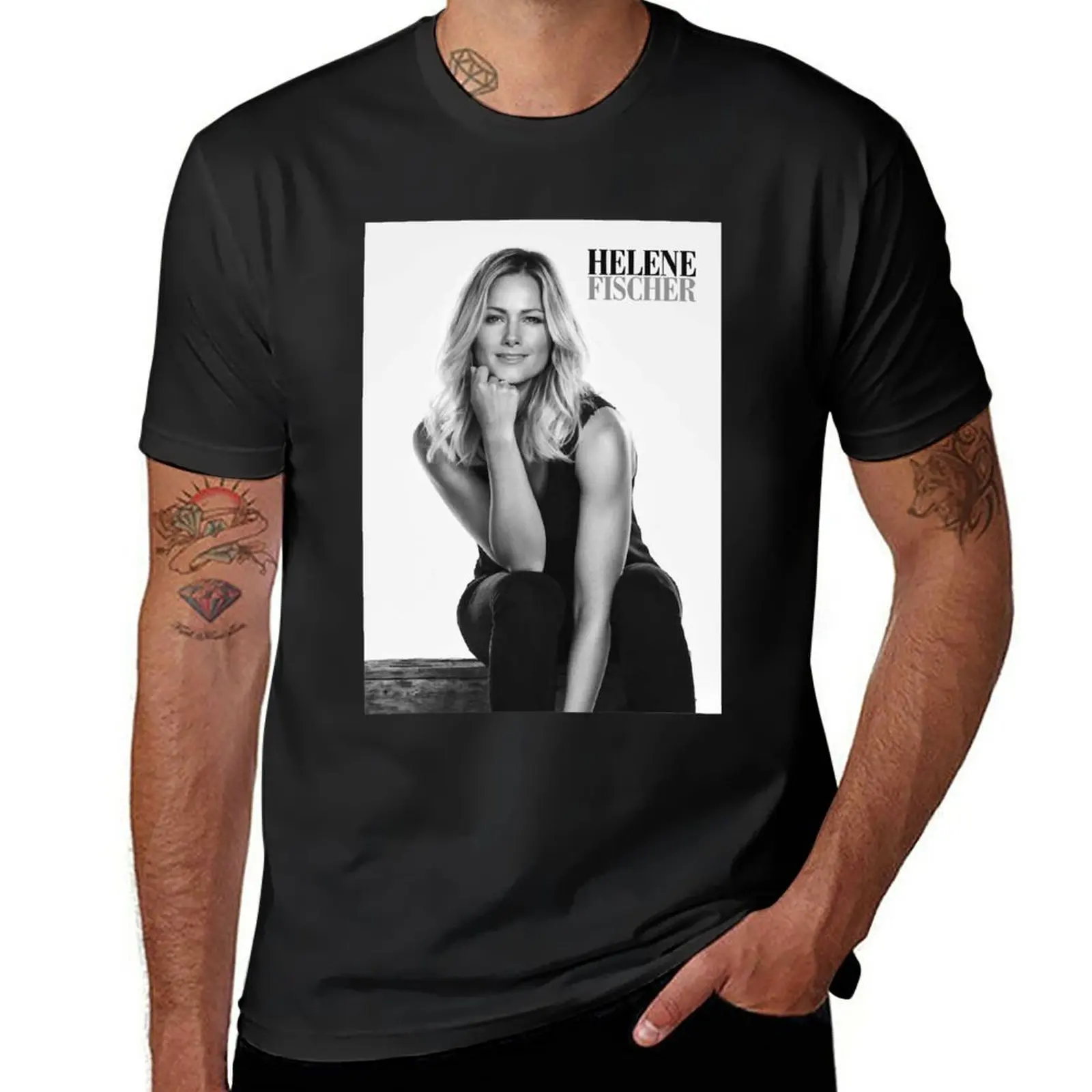 HELENE FISCHER T-Shirt boys animal print new edition graphics blacks men clothing