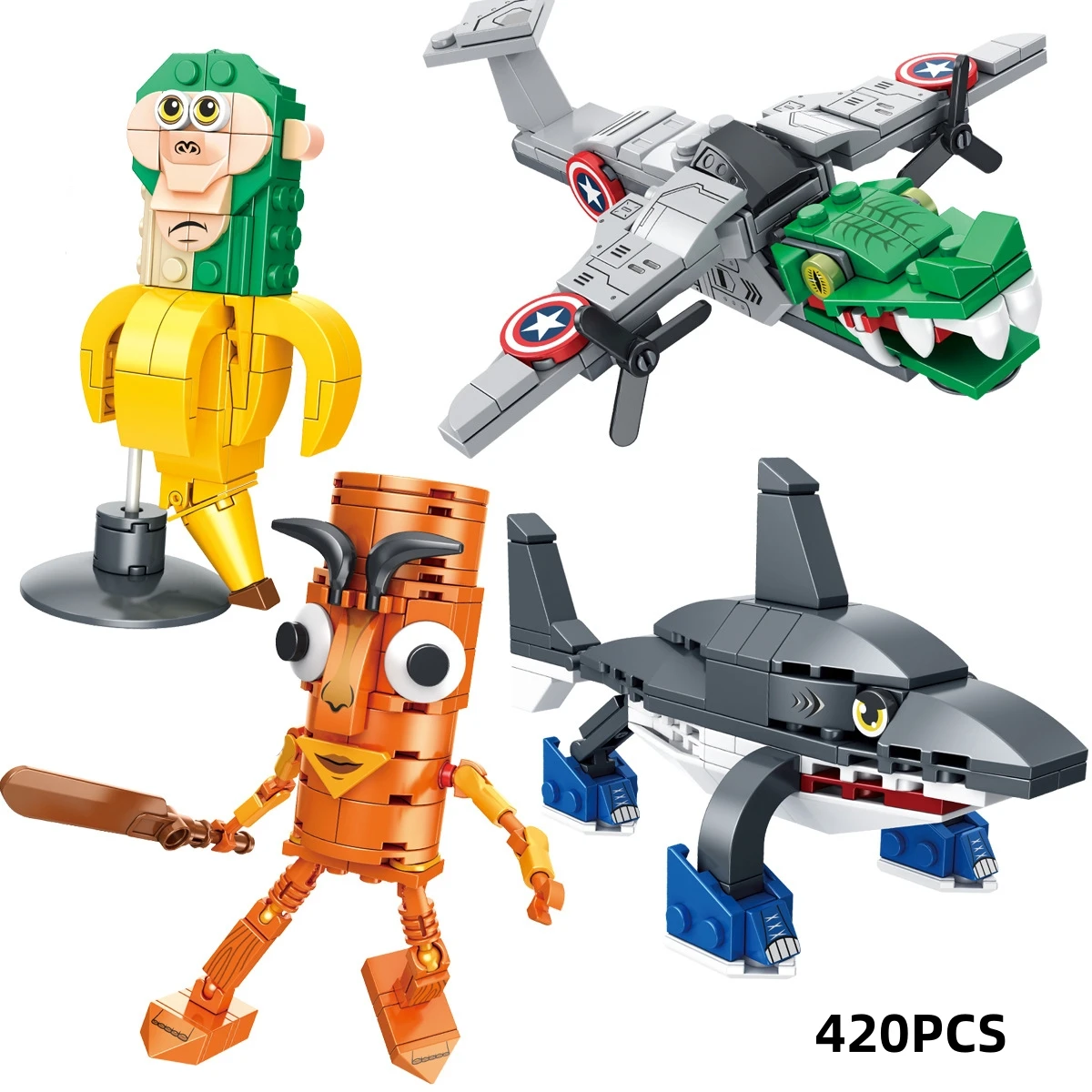 이탈리아 Brainrot 동물 Tung Tung Tung Sahur 빌딩 블록 Tralalelo Tralala 상어 벽돌 어린이를위한 장난감 선물 어린이