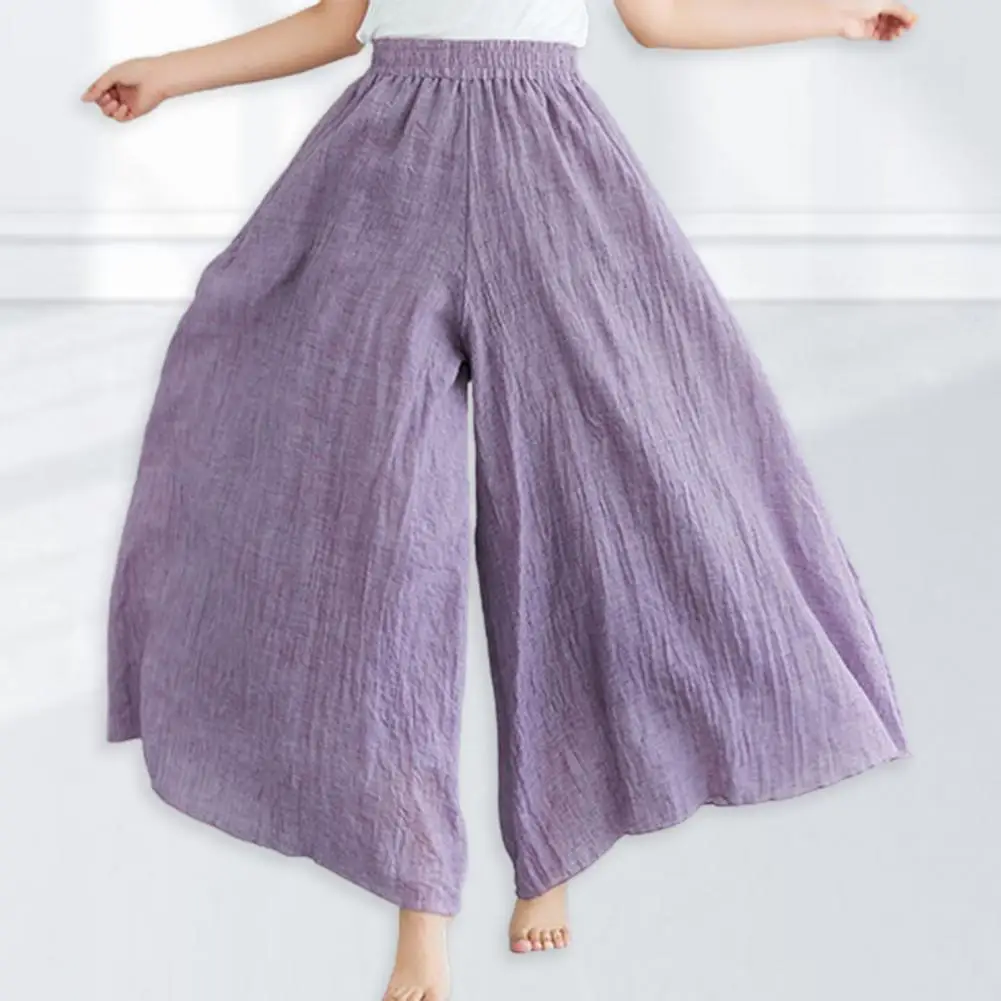 Elastic Waist Culottes Stylish Women's High Waist Wide Leg Pants Casual Culottes Oversized Skirt Trousers for Streetwear