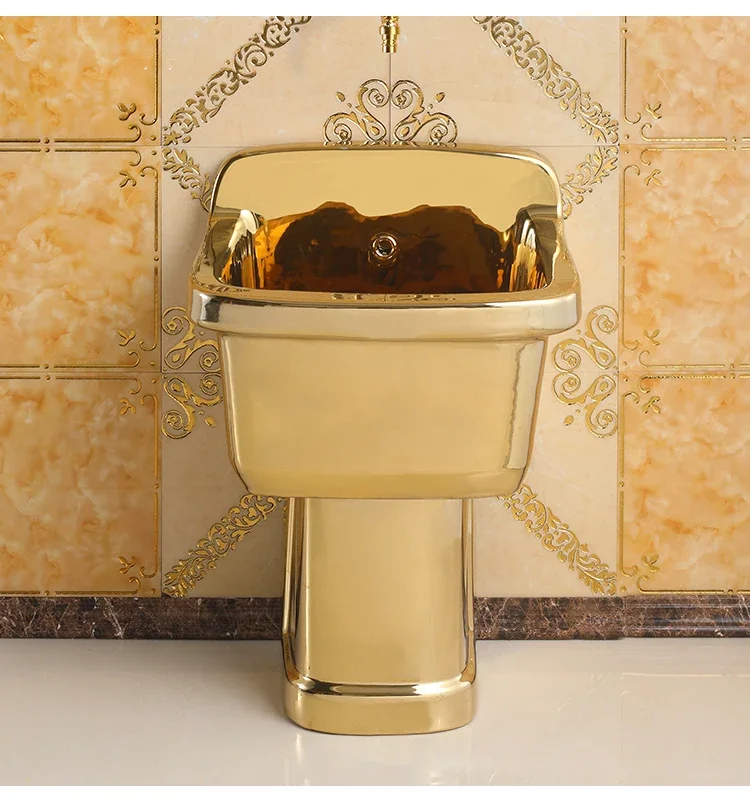 Piscina per mop dorata in stile europeo, balcone, piscina per mop color oro, barra in ceramica, piscina vomitante