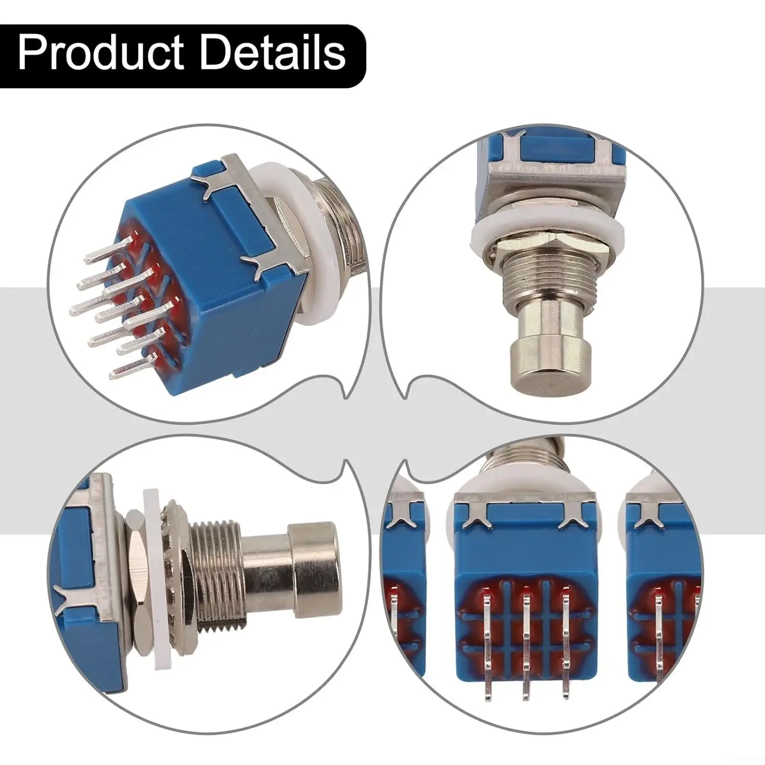 DAIERBUMP 6 uds interruptor de Pedal de efecto de guitarra 3PDT interruptor de pie botón PCB enganche ON-ON 9 pines True Bypass