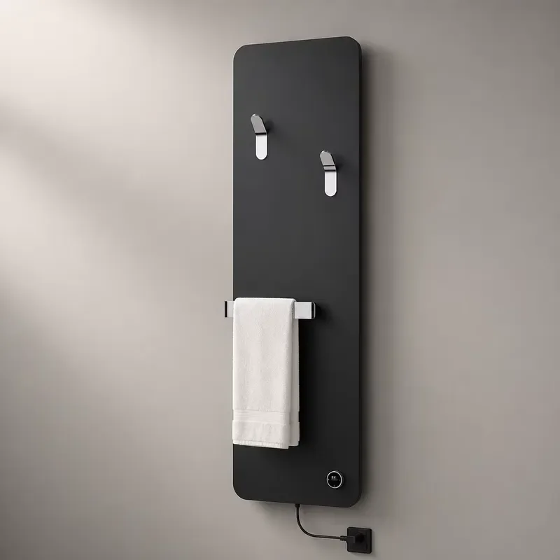 Modern Matte Black Sintered Stone Heated Towel Rail Designer Bathroom Radiator Electric Warmer Luxury Home Decor Heating Bar