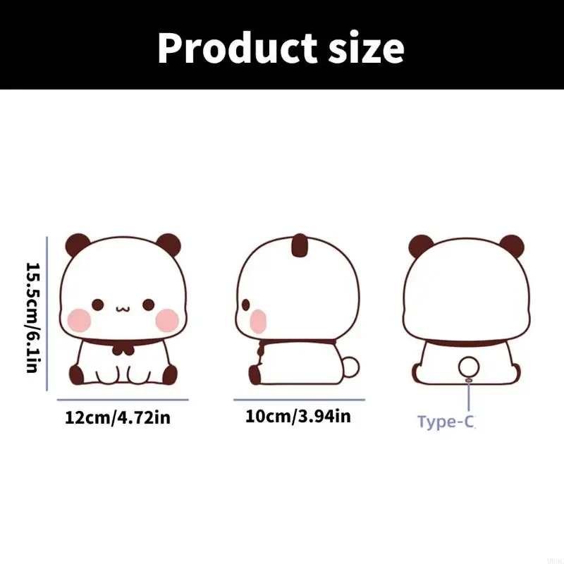 ソフトシリコンパンダナイトライトUSBパワータッチベッドルームと暖かい雰囲気のためのアクティブ化されたナイトランプ