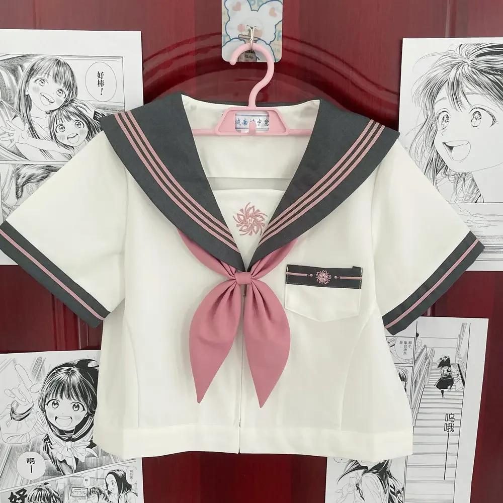 Jk Uniform anzug japanischer College-Stil süße lange und kurz ärmel ige Matrosen anzug Falten rock Mode Schuluniform