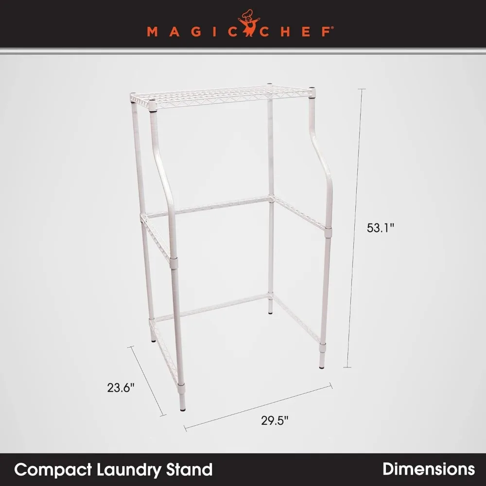 Imagem -02 - Suporte de Lavanderia Compacto Economia de Espaço Rack de Lavadora e Secadora de Metal Organização da Lavanderia 236 d x 295 w x 531 h