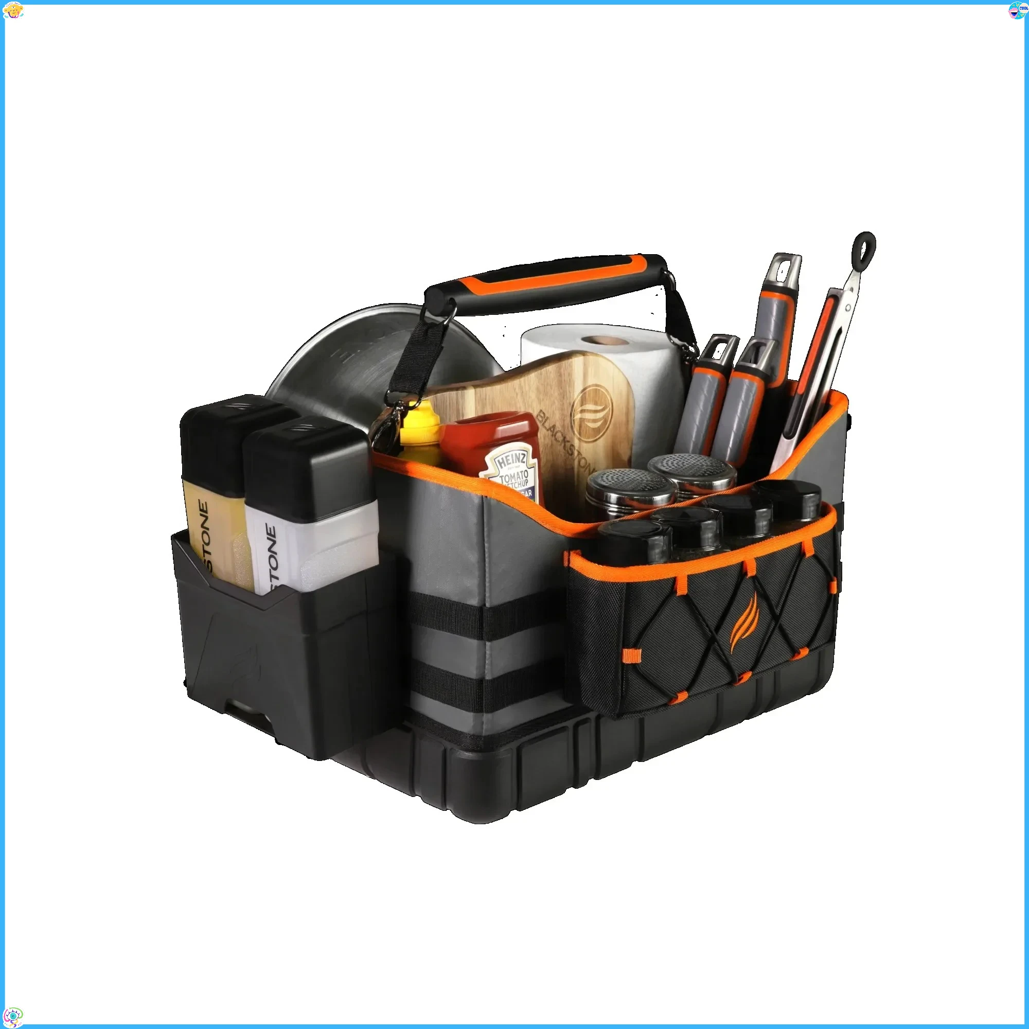 

Ящик для хранения формы для выпечки, портативный ящик для хранения инструментов с ручкой для принадлежностей для барбекю, хранение на кухне для кемпинга на открытом воздухе