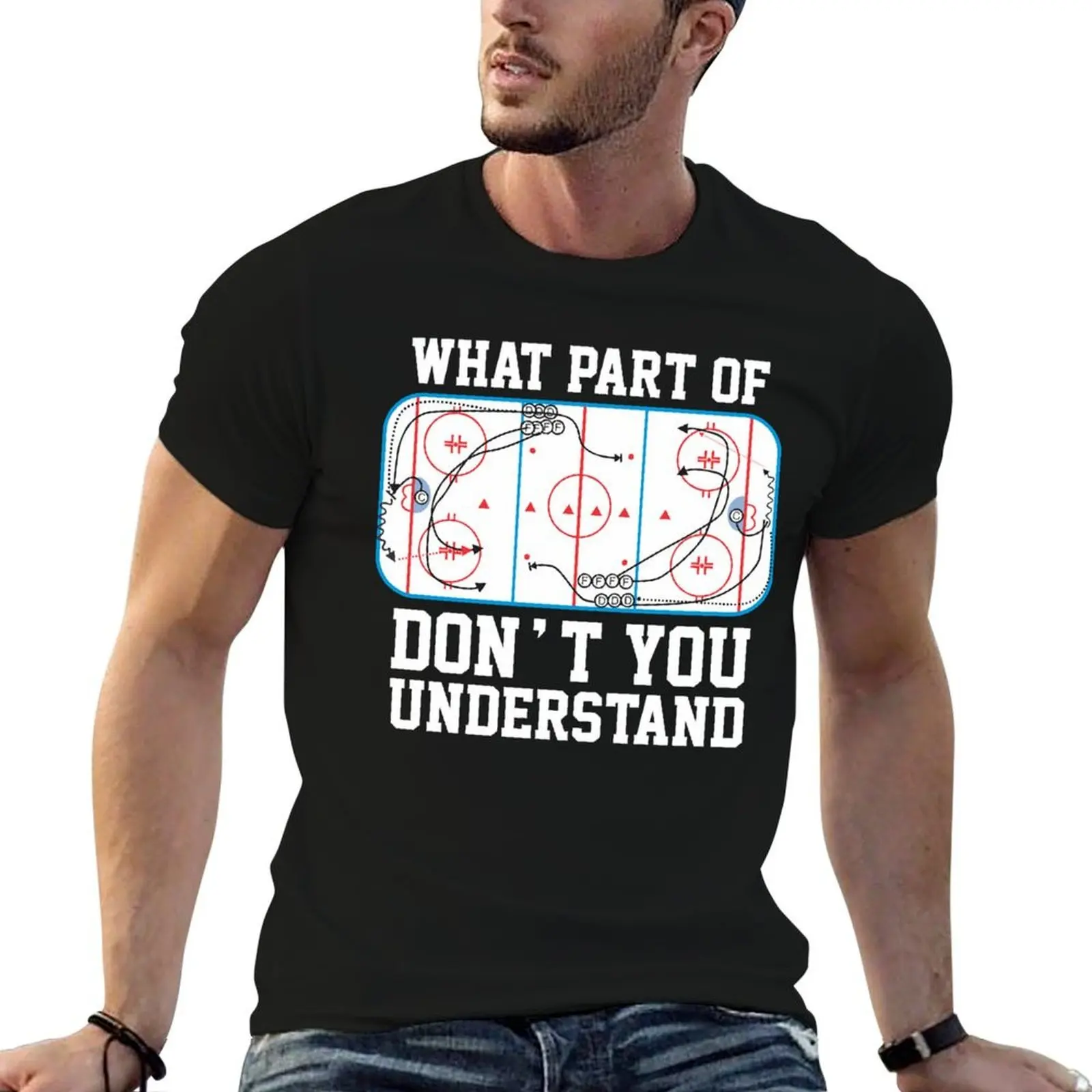 

Funny Ice Hockey Tactics T-Shirt man tshirt t shirts for man graphic funny man t shirts for men casual T-shirt