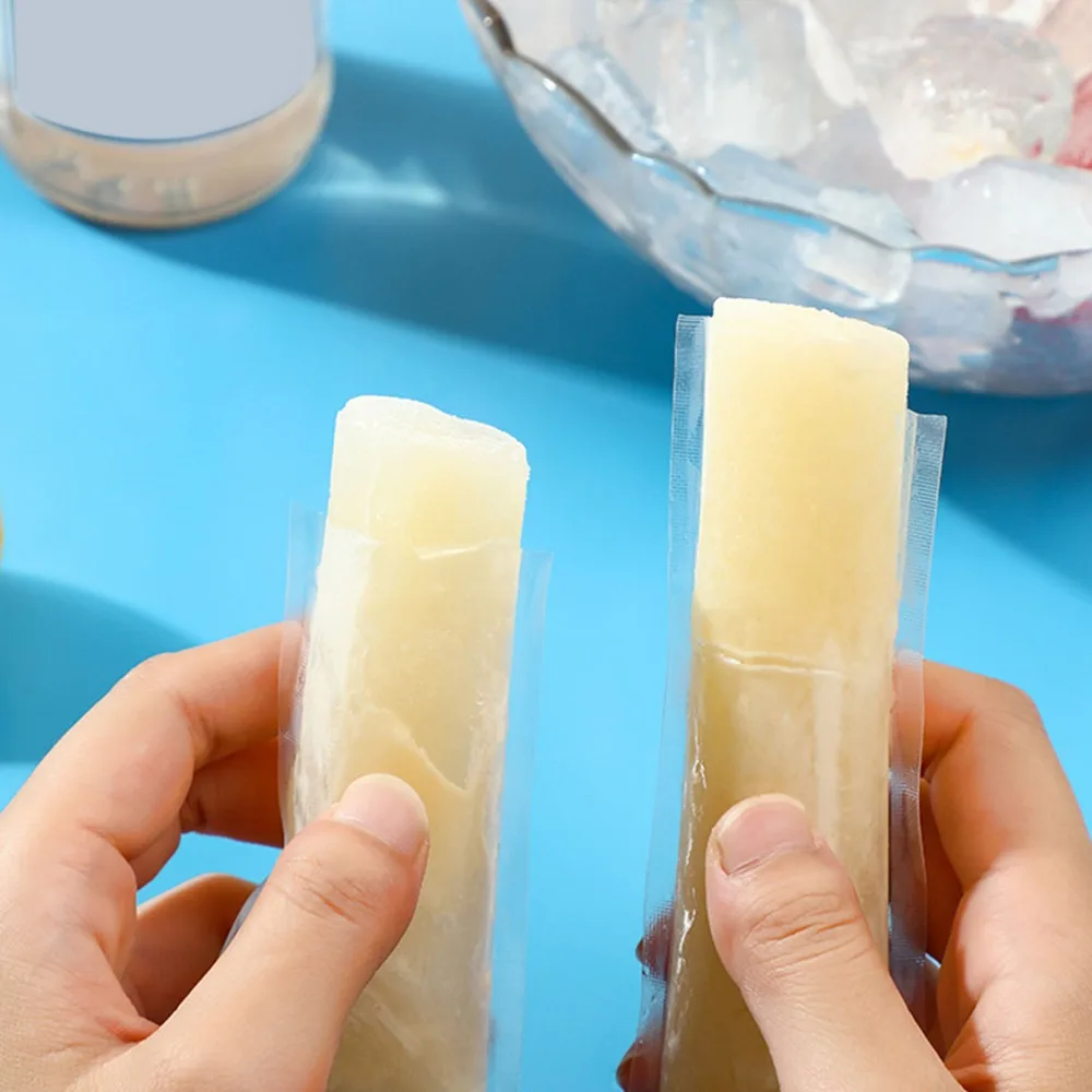 100pcs Convenient Disposable Ice Popsicle Mold Zip Seals Homemade Popsicle Mold Bags Ice Lolly Bags Outdoor