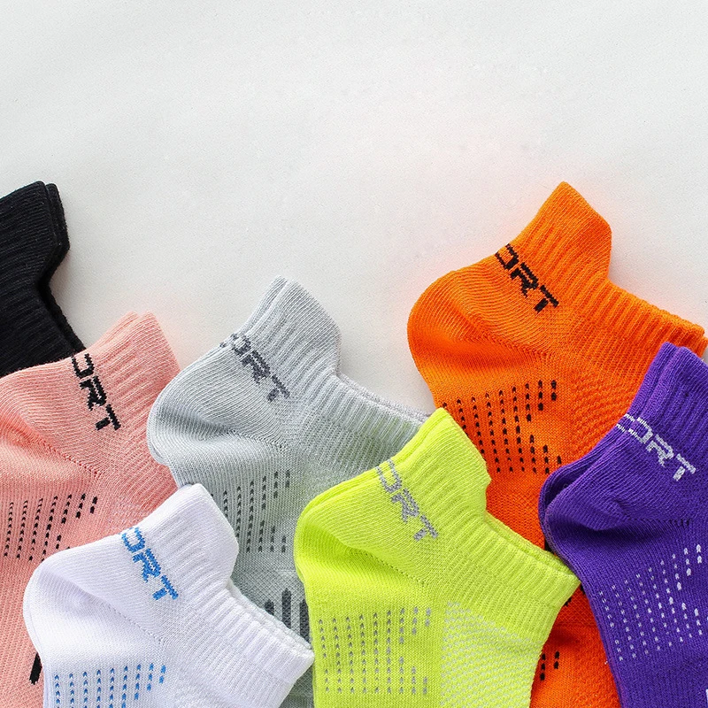 Summer Women Sports Socks Thin Breathable Mesh Strip Low Cut Non-slip Shock-absorbing Athletic Running Cottom Boat Socks