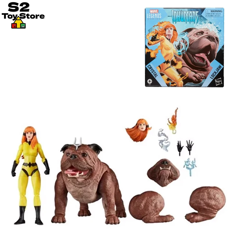 

Marvel Legends Series Crystal Princess And Lockjaw Comic Version Articulated Action Figures Collectible Toy For Marvel Fans
