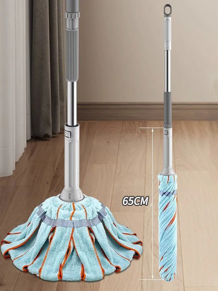 Trapeador perezoso automático para apretar, manos libres, escurridor rápido, fregona para limpieza de suelo, limpieza del hogar, azulejo de madera dura grande