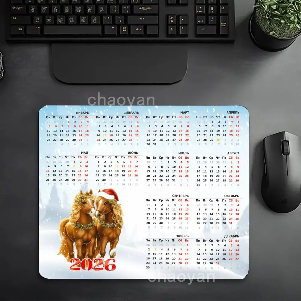 Russian 2026 calendar Mouse Pad  Large Computer Office Game Table Mats small Rubber Anti-slip Gaming Keyboard desk Pads
