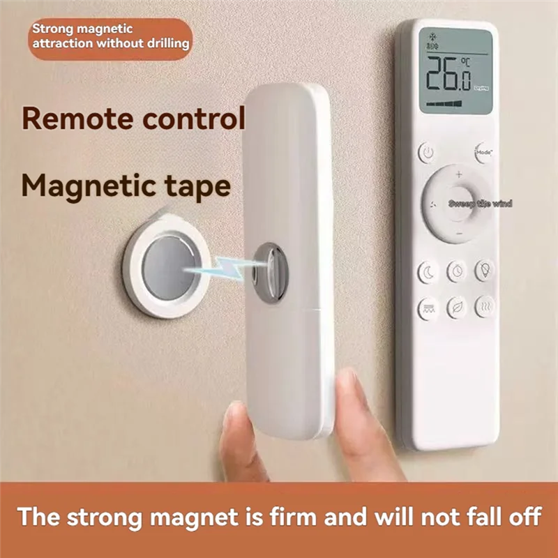 ABFM-Soporte para Control remoto, 10 Uds., montaje en pared magnético, adhesivo, ganchos de almacenamiento para TV/aire acondicionado, organizador para el hogar