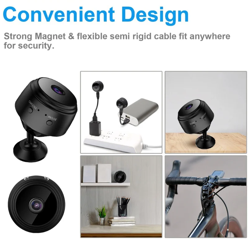 Mini Vehicle Camera WiFi 1080P IP Home Camera Wireless Video Surveillance Camera Remote Monitor Smart Car Electronics Camcorders