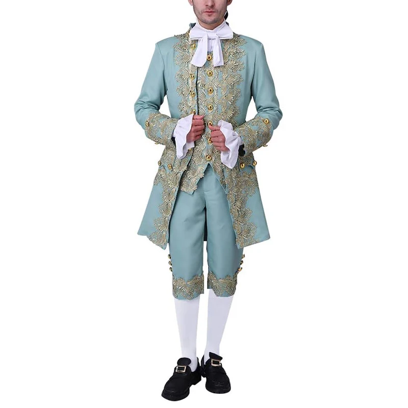 

Prince Victorian Deluxe Costume Halloween Wedding Men Blazer Suit Jabot Tie Movie Drama Rococo Colonial Outfit Adult Jacket Coat