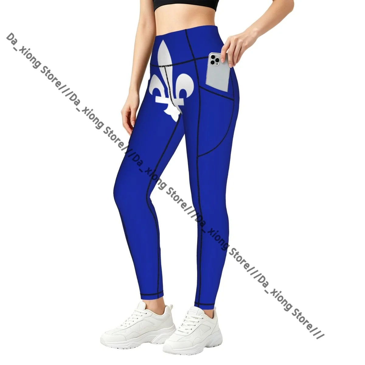 New Quebec Flag Yoga Pants Women Elastic Soft Gym Workout Trousers