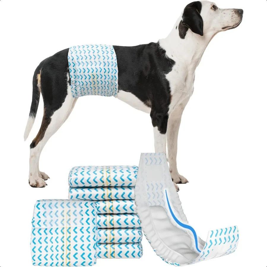 

Male Dog Diapers Upgrade 3D Contoured Core er Absorbent Male Dog Wraps with Wetn Indicator 360 LeakProof Puppy Diaper Male for