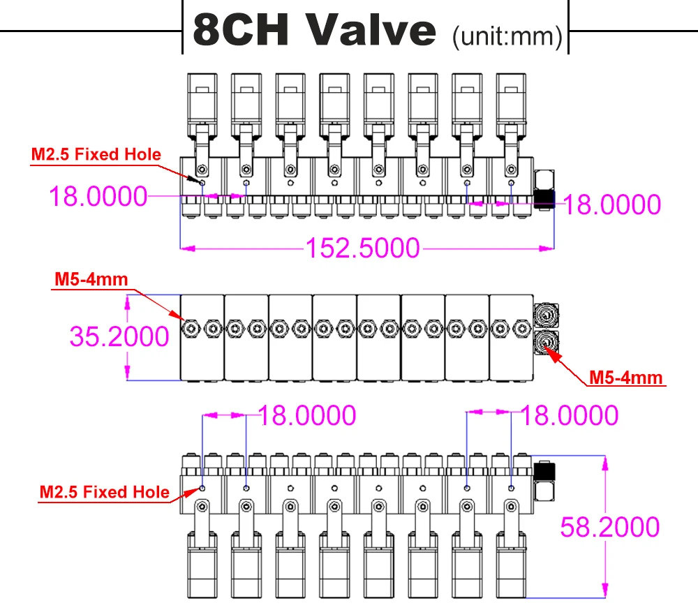 RC Hochdruck-Hydraulik-Drehventilblock mit 4 mm Düse 1/2/3/4/5/6/7/8 Kanäle für Bagger-Technikfahrzeugmodell – Detail 18