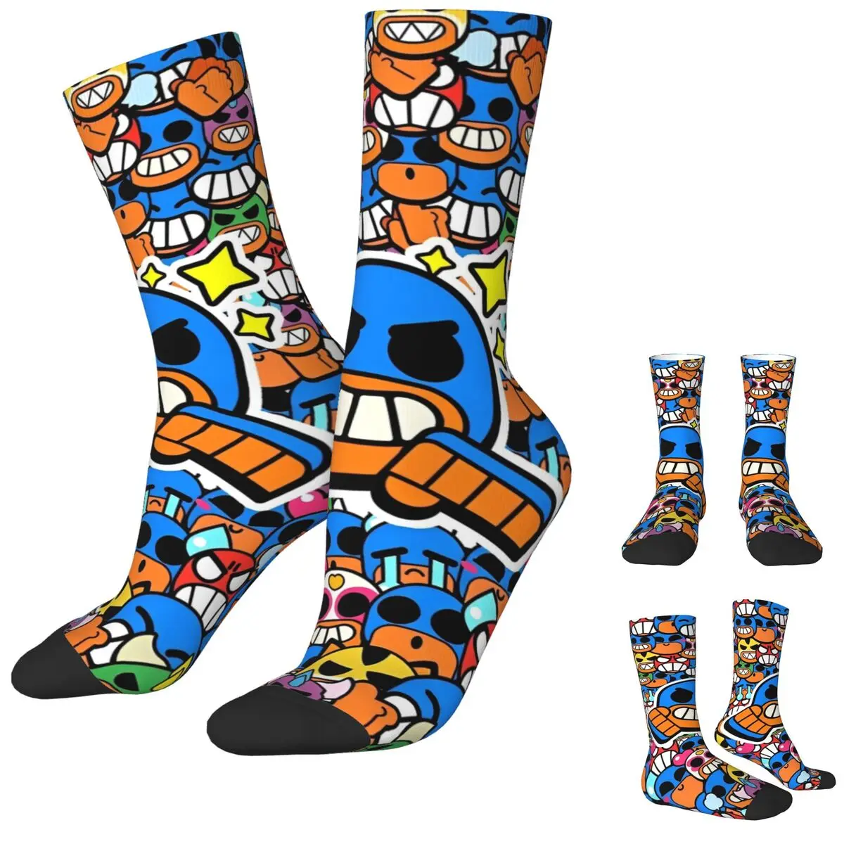 Brawled Game Logo Socks Winter Stockings Kawaii Men Soft Socks Printed Skateboard Anti Skid Socks