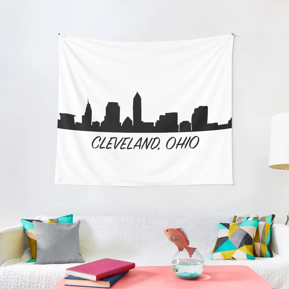 

Cleveland Ohio Skyline City Tapestry Bed Room Decoration Aesthetic Home Decor Room Decorating Aesthetic Wall Decoration Tapestry