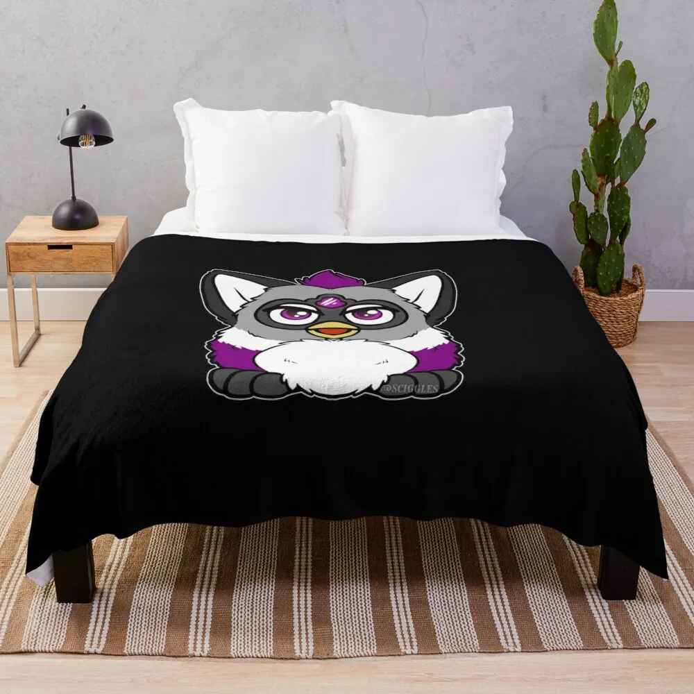 Ace Furby Throw Blanket Stuffed Blankets Fluffy Shaggy Blanket Kid'S Blanket Bed covers