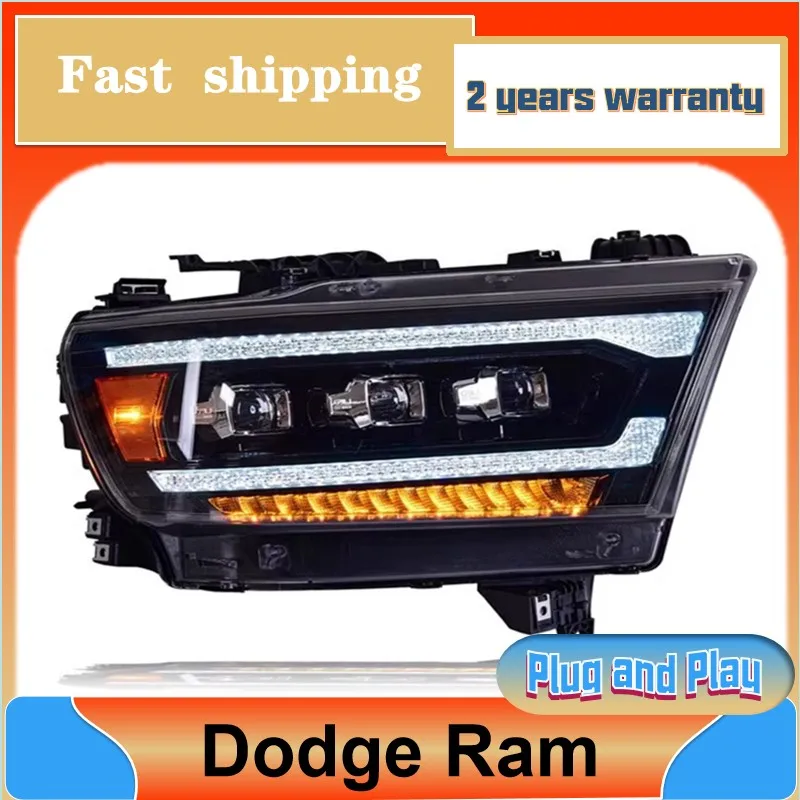 Car Styling for Dodge Ram Headlight 2019-2021 Ram Rear Light DRL Turn Signal Low High Beam Projector Lens