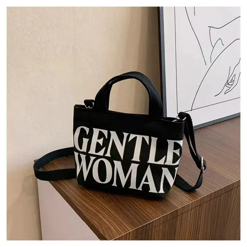 Letter Painted Canvas Small Size Bags 2024  New Casual Crossbody Mobile Phone Bags Outing Tote Bag Birthday Gifts Bags