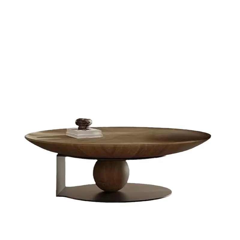 

Italian minimalist round flying saucer coffee table small apartment modern simple living room home light luxury
