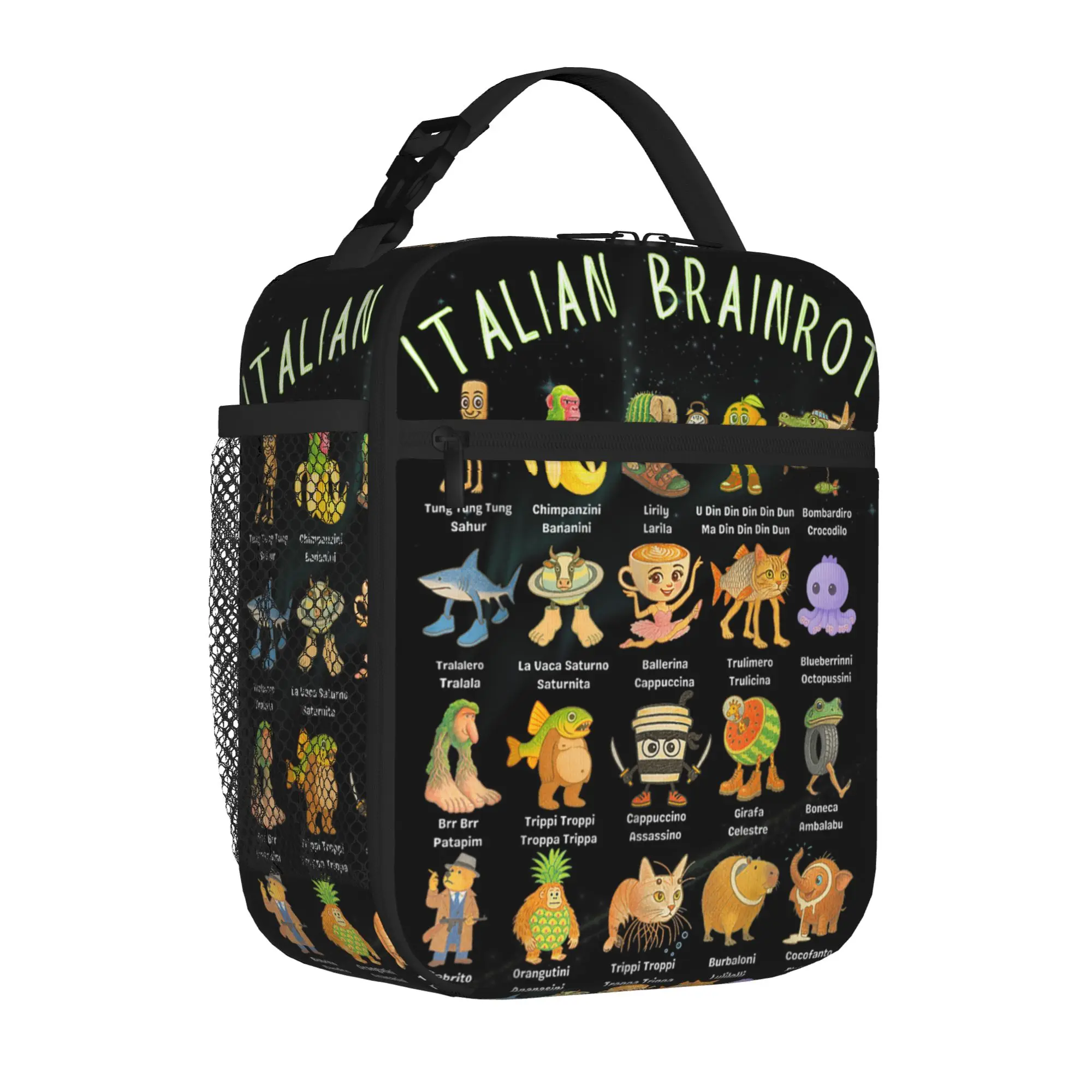 Types of Italian Brainrot Characters Tote Thermal Cooler Bag Funny Meme Lightweight Insulated Lunch Bags New Arrival Food Box