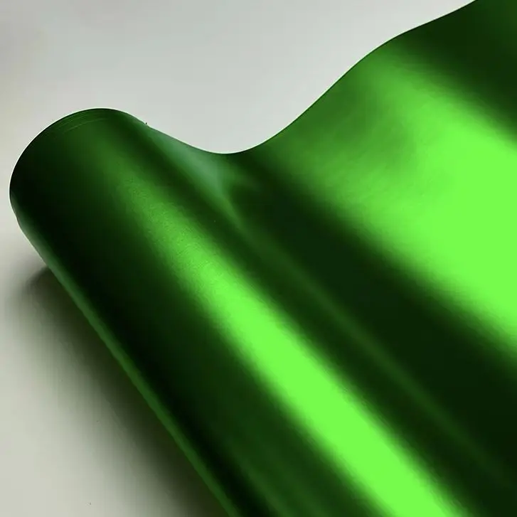 Premium Matt Satin Chrom Metallic Grün Vinyl-Folienverpackung Auto Motorrad Aufkleber Dekorfolie mit Luftkanälen Selbstklebend