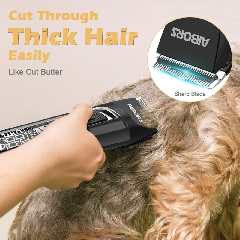 Professional Dog Hair Clippers for Grooming,electronic beauty puppy with LCD,low noise trimmer,hair cutting machine for Pet,cat