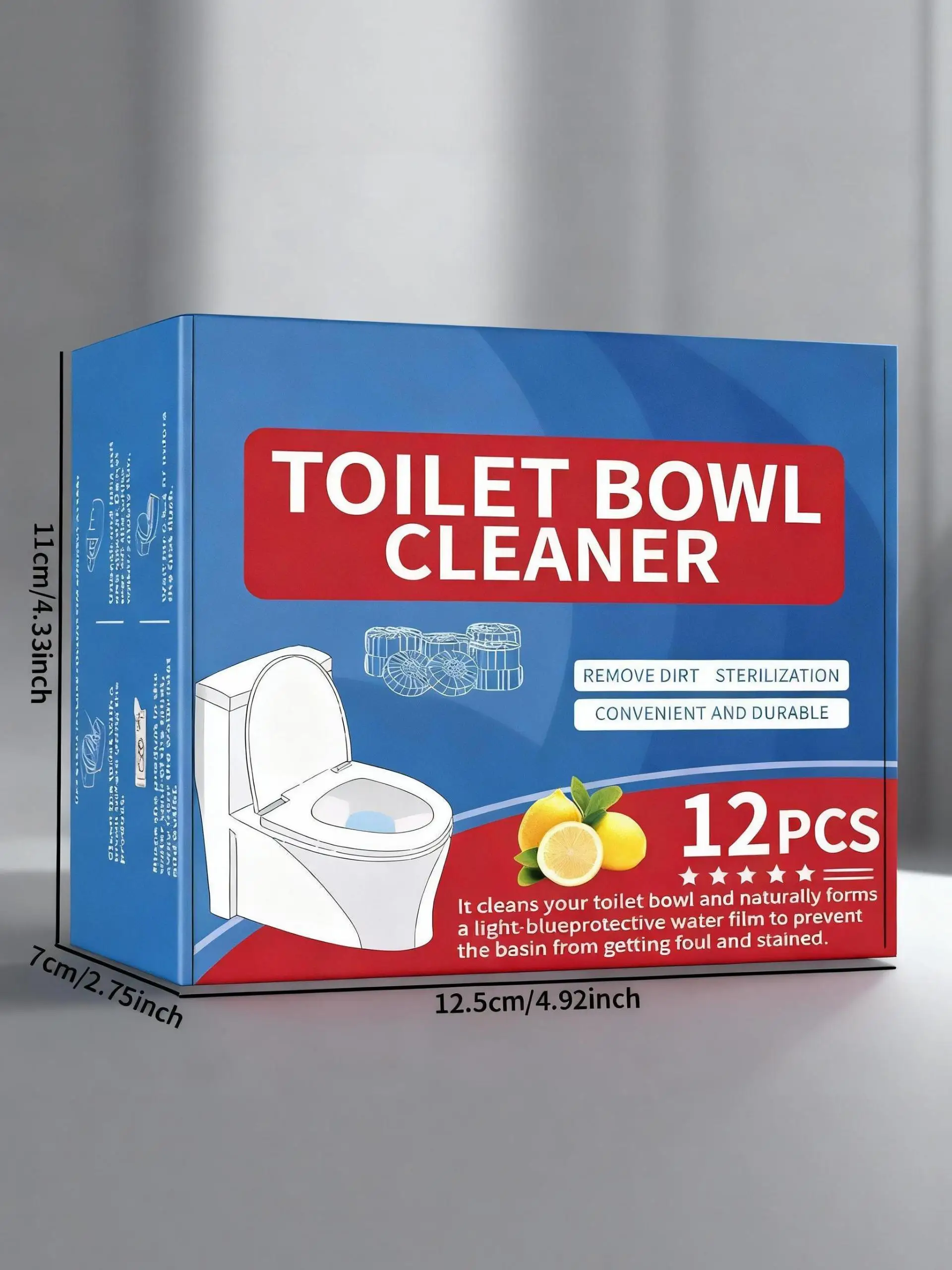 12個入りトイレクリーナーブロック、低臭、爽快、連続洗浄、長持ちする除菌