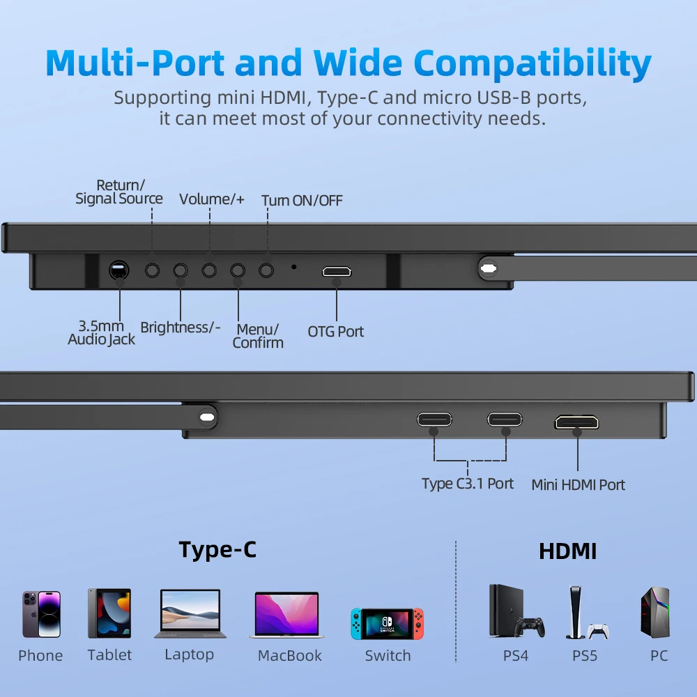 Imagem -05 - Monitor Portátil para Laptop Display de Jogos Grande 2560x1440 Computador Viagem segundo Monitor Qhd Sync Ips Hdr Cdisplay22 2k