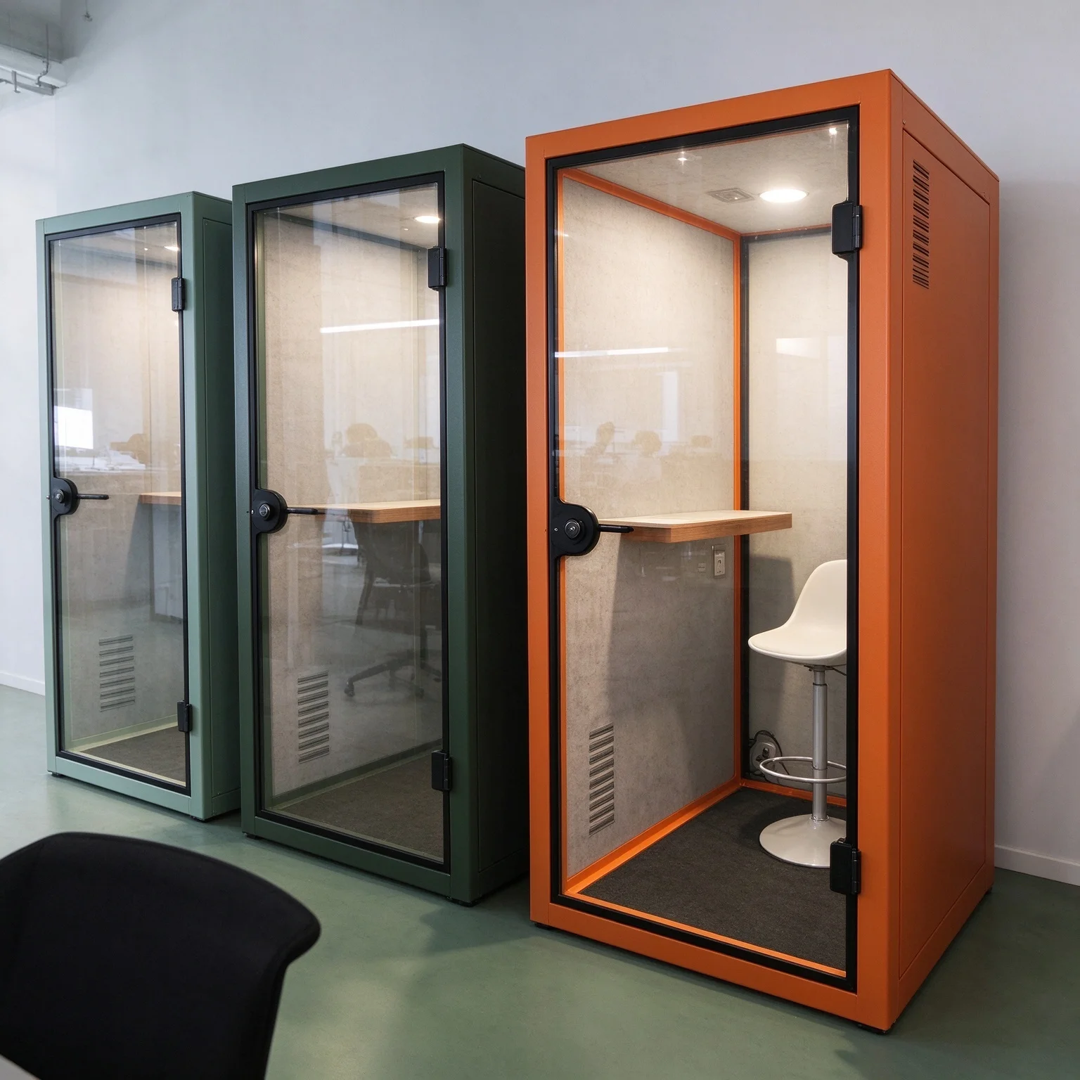 Silent Office Booth Sound Isolation Pod With Power Socket And Led Light For Remote Working Home Workspace