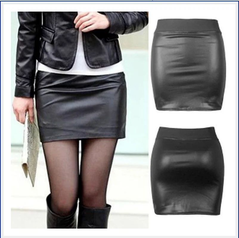 

Korean Sle Faux Leather Skirt Women's Base Coat Skirt High Waist Bodycon Midi Skirt Street Sle Pure Color Summer New