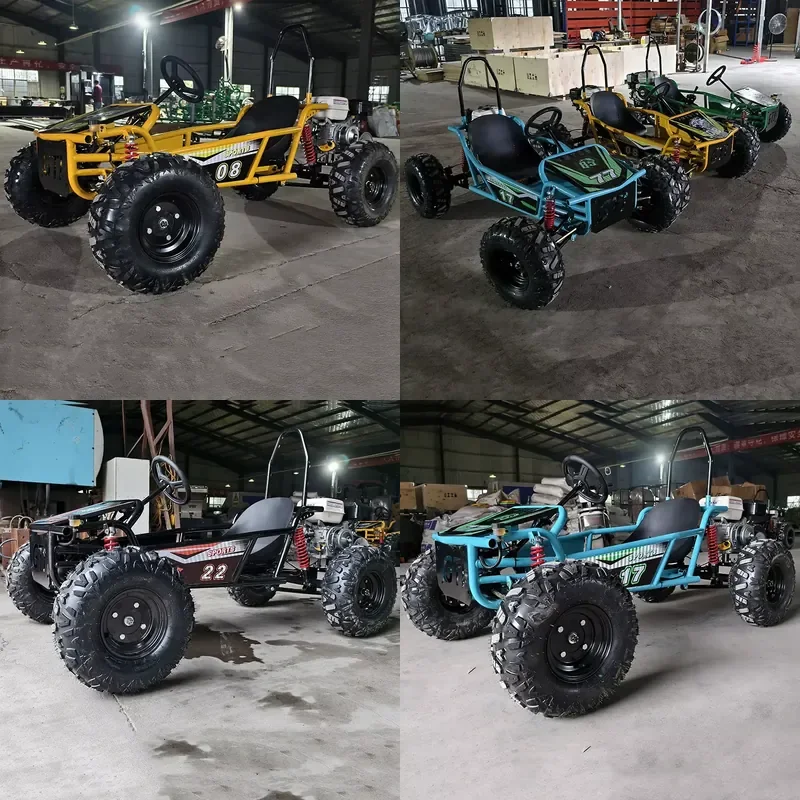 212cc 4 Stroke Go Kart 8 Inch Tires All Terrain Off Road Drift Kart 70km/h 80km Range Long Distance Outdoor Racing for Kids