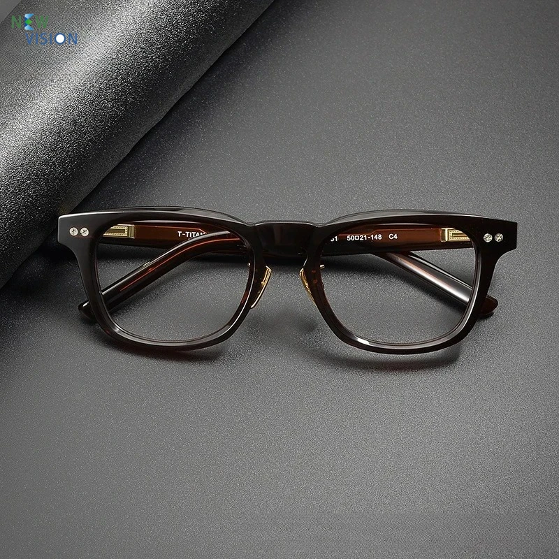 

2025 High-quality Acetate Eyeglass Frames Fashion Women Square Classic Retro Glasses Men Optical Myopia Prescription Eyeglasses