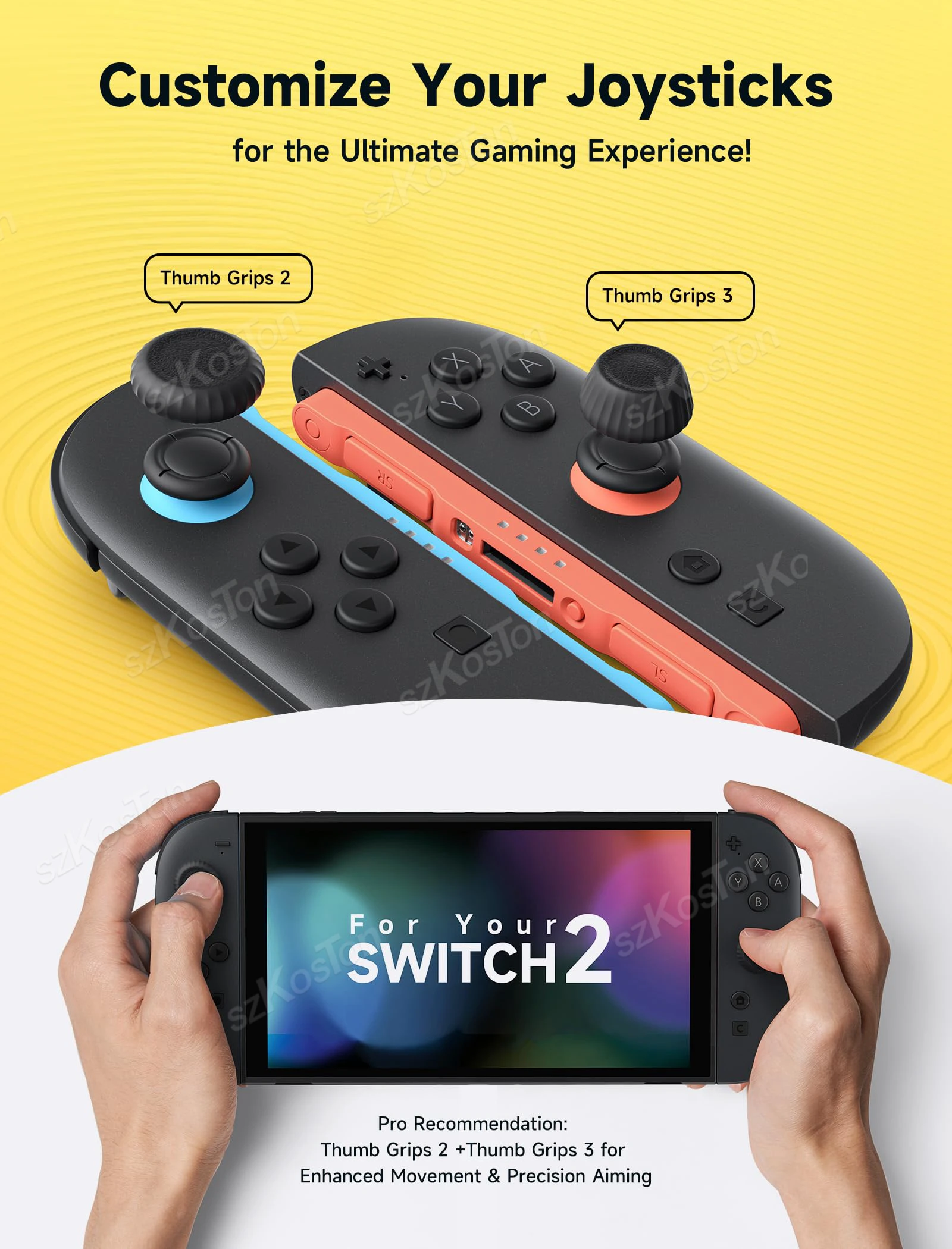 Thumb Grips Caps for Switch 2 Joyco Ergonomic Design Enhanced Gaming Experience JoyStick Grip Cover for Switch2 Accessories view 3
