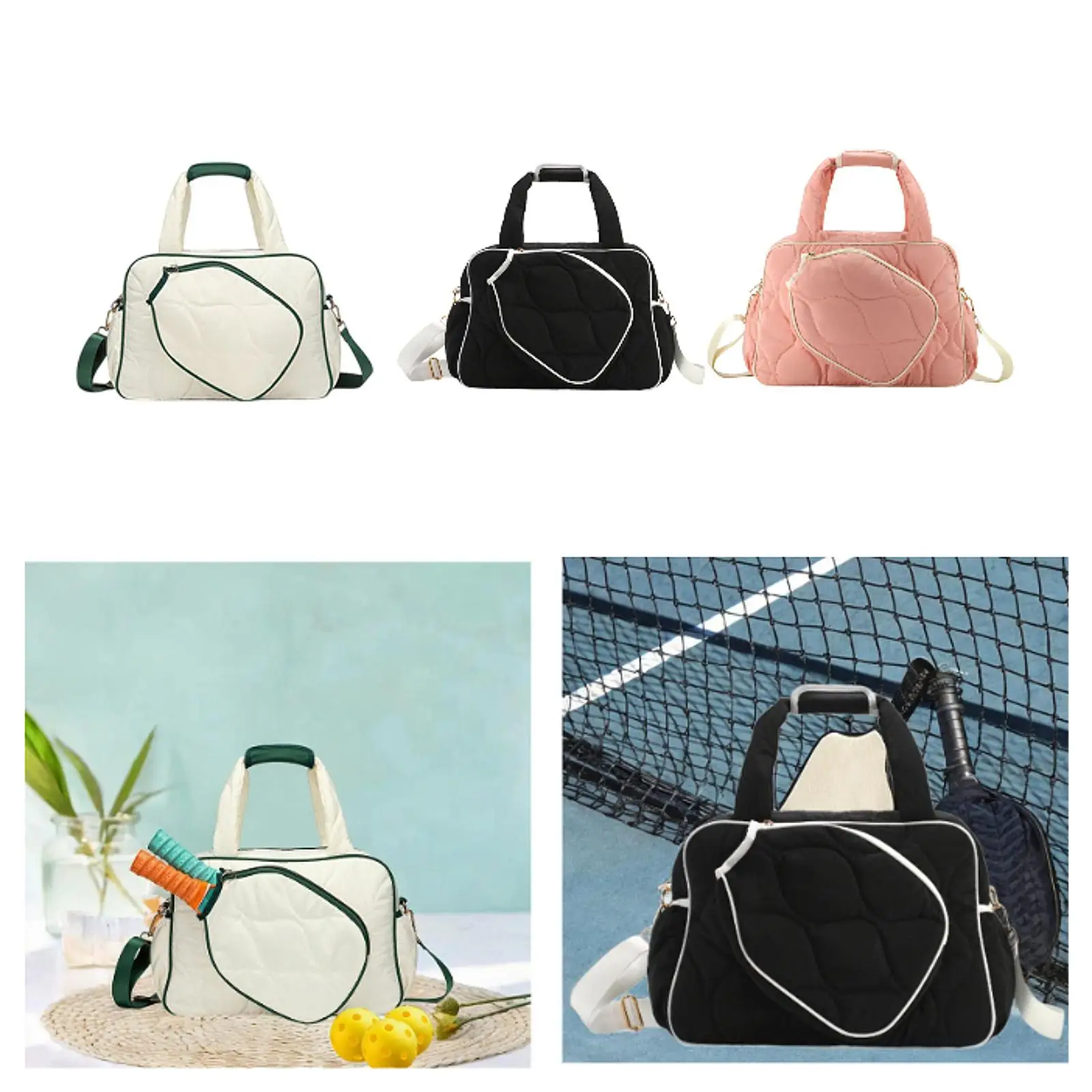 

Pickleball Bag Tennis Bag Badminton Bag Handbag Removable Adjustable Shoulder