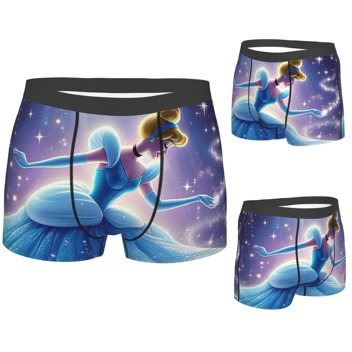 

Boxer Underpants Shorts Cinderella Cartoon Panties Men's Ventilate Underwear for Homme Man Boyfriend Gift