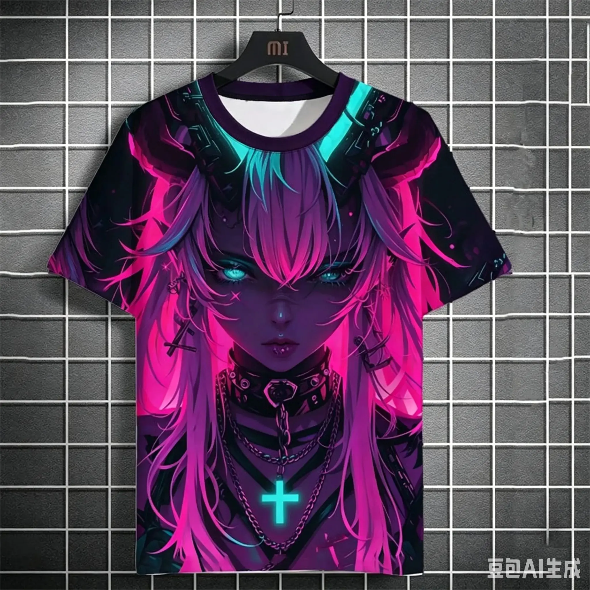 Harajuku Anime & Manga Mädchen 3D-Druck T-Shirt, Unisex Sommer Casual Tee, Rundhals Kurzarm, Kinder Mode Grafik T-Shirt – Detail 4