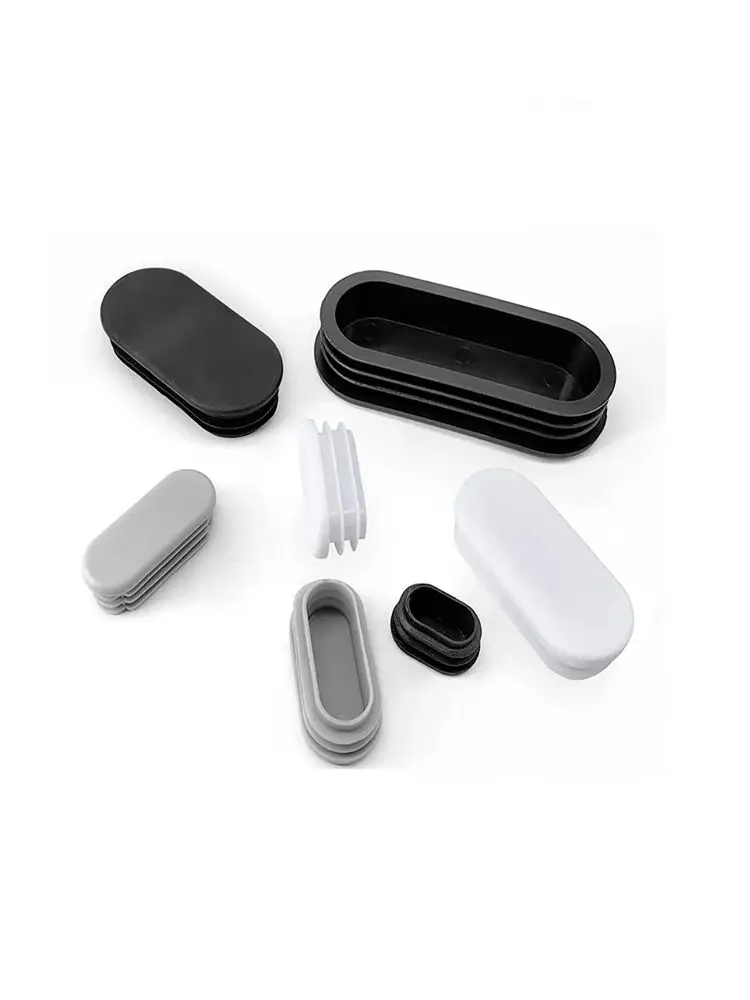 10-120mm Oval Oblong Plastic Tubes End Caps Bungs Blanking Plugs Pipe Inserts Table Feet Chair Dust Cover Furniture Accessories