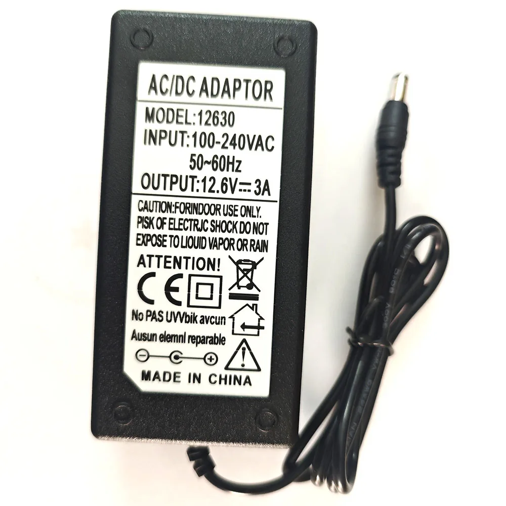 DC 5.5*2.5MM 12.6V 3A Lithium Li-ion Battery Charger for 3S 11.6V  Lithium Polymer Battery Pack