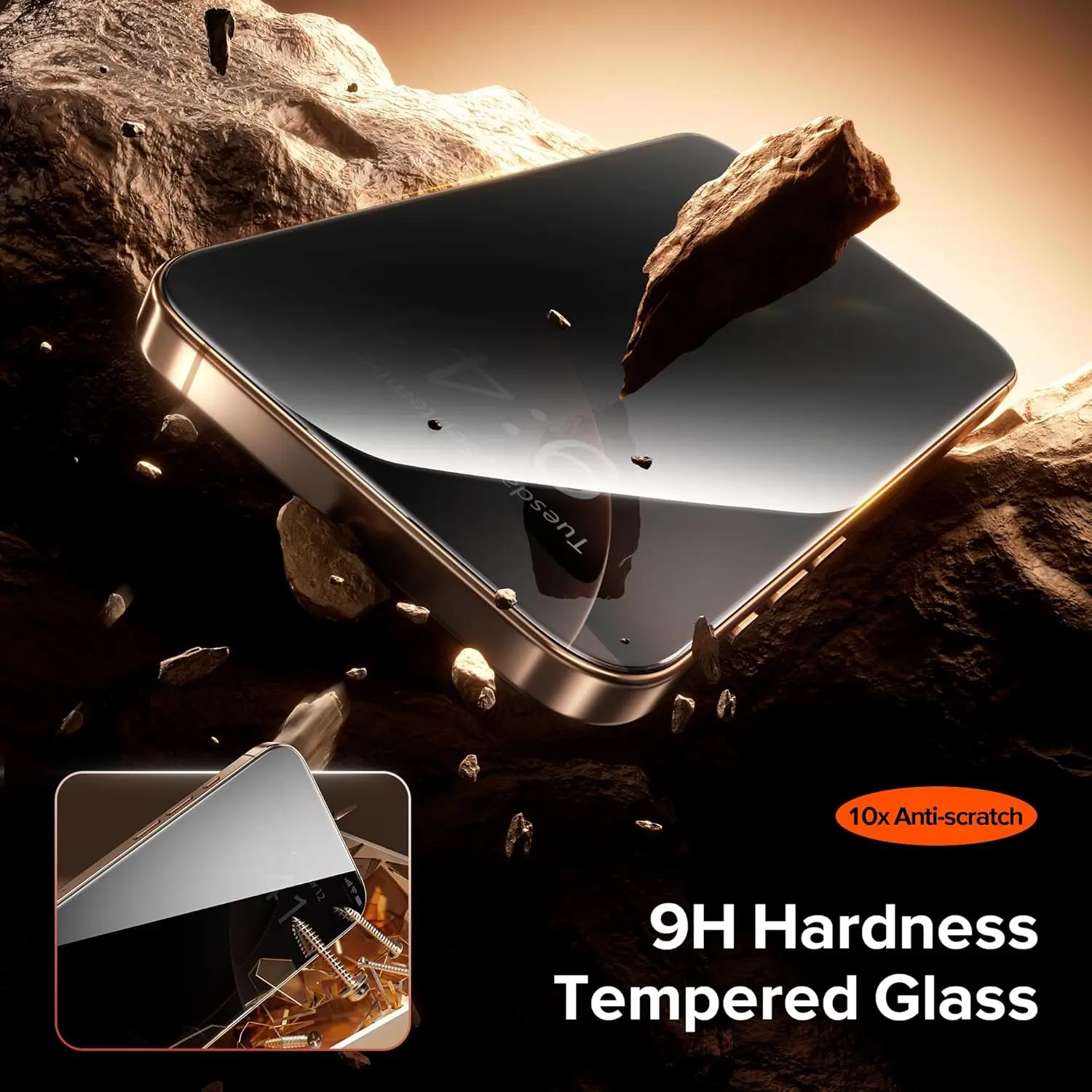 Protecteurs d'écran en verre trempé anti-espion pour IPhone 17/17 Air/17 Pro/17ProMax, Film privé avec Kit d'installation sans poussière