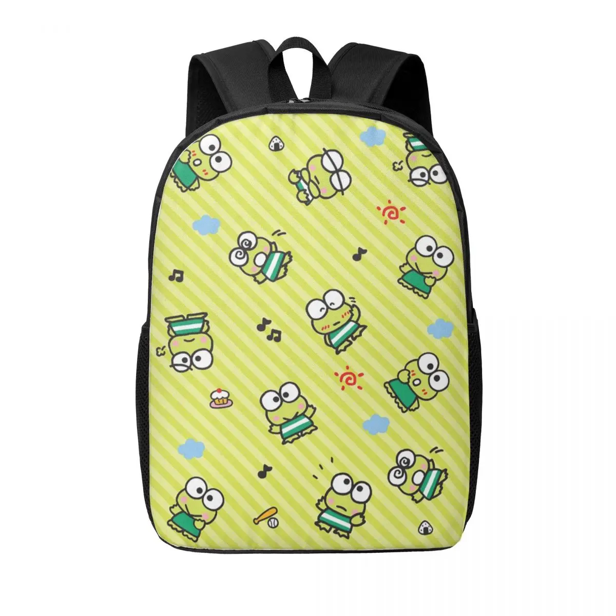 Custom Kerokero Keroppi Cartoon Backpack Men Women Basic Bookbag for School College Bags