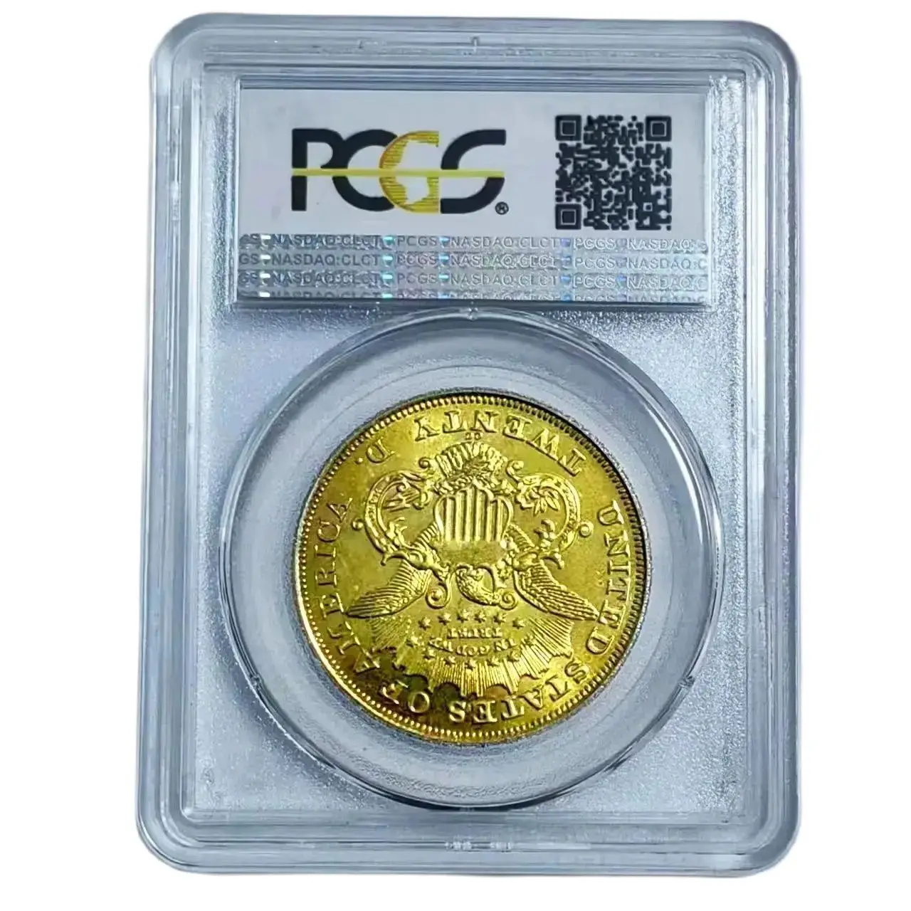 1870 CC American Coin $20 - 24k Gold Plated Tungsten - Graded Holder PCGS NGC XF40 - High Quality Sealed - Non-Magnetic