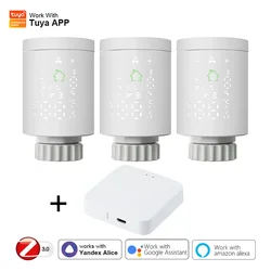 Tuya Zigbee 3.0 TRV Thermostat Smart Radiator Actuator Valve Thermal Head Programmable Temperature Controller Alexa Google Home