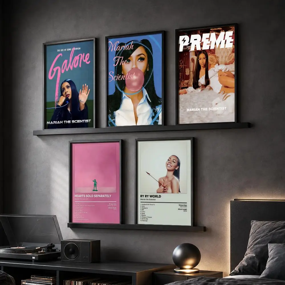 M-Mariah Scientist Rapper Album Painting Calligraphy Canvas Poster Hallway Bedroom Living Room Home Bar Decoration Interior Wall